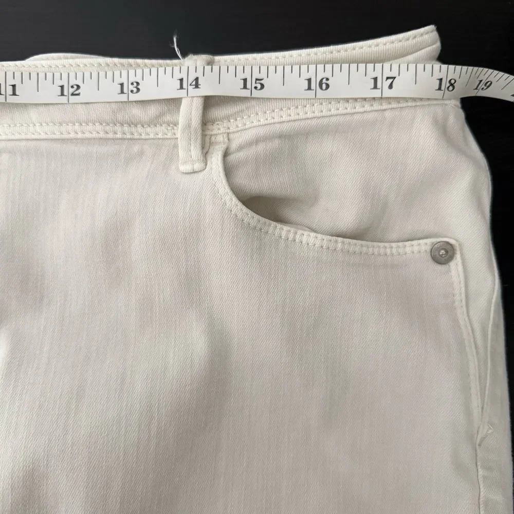J Jill Denim Authentic Fit Slim Ankle Pants Womens Plus Sz 16 Beige Stretch